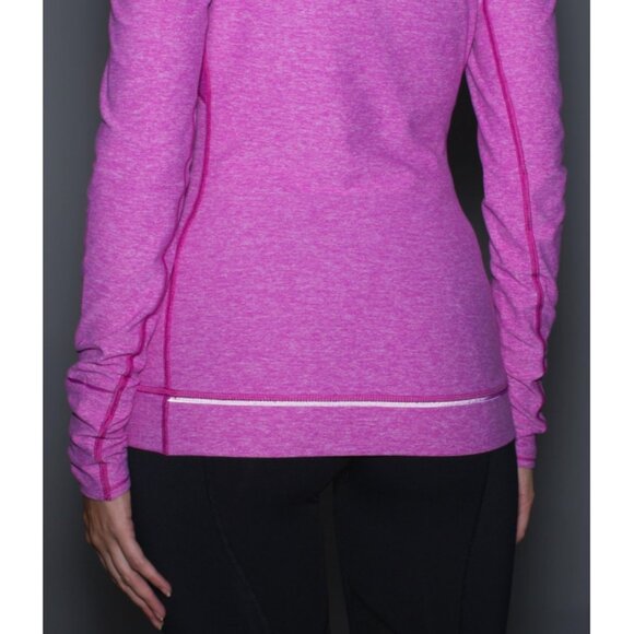 Lululemon Think Fast Long Sleeve Heathered Ultra Violet Pink Purple Ruched Top 8 - Picture 4 of 15